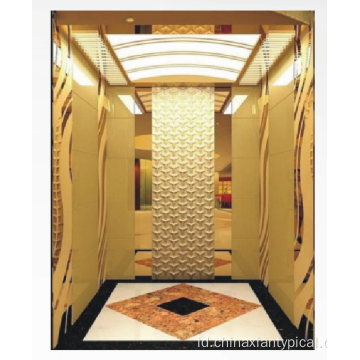 1350kg MRL Home Lift dengan Golden Mirror Finish